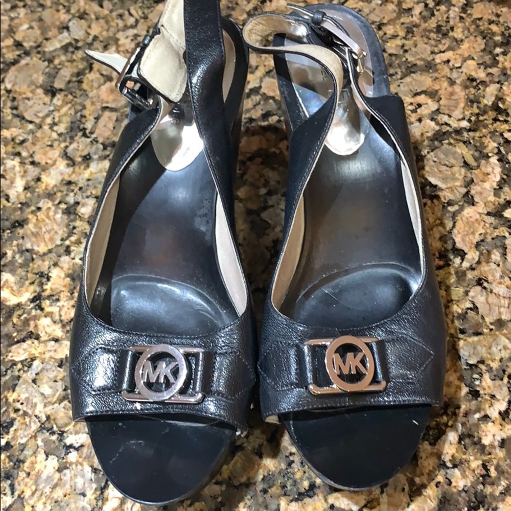 Black platform wedges